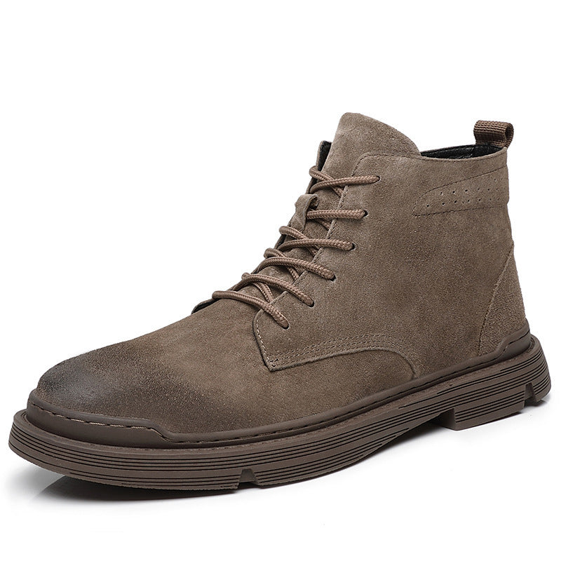 Cormac | Mens Leather Ankle Vintage Lace Up Casual Boots - 5