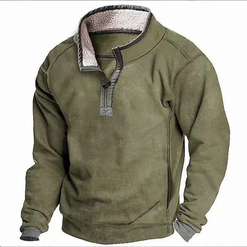 Ulric | Mens Sweatshirt Zip Up Stand Collar Fleece Lined Jumper