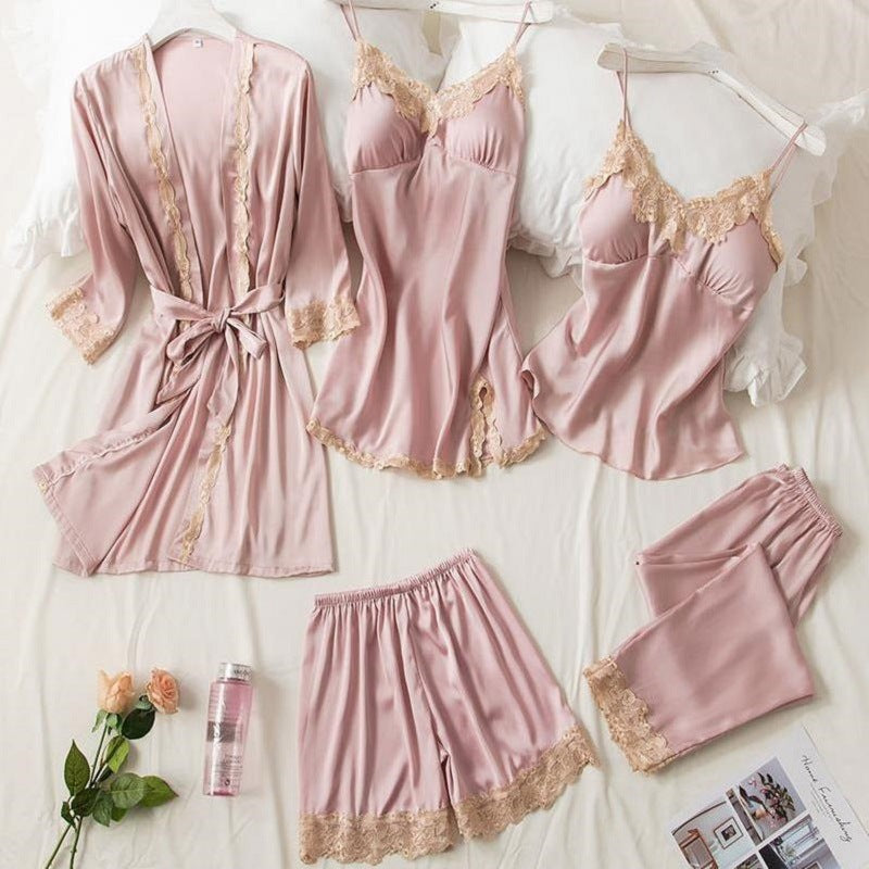 Beatrice | Womens Satin Cami Robe Lounge Set