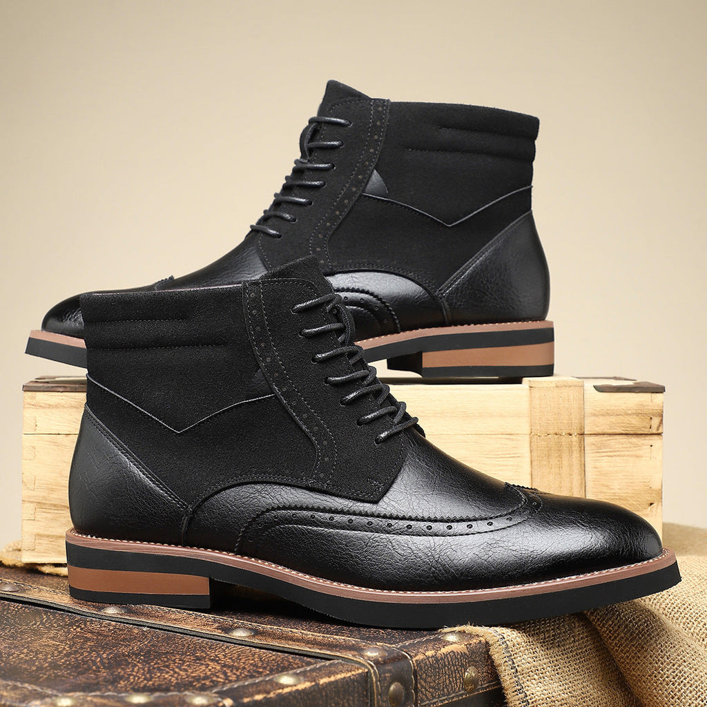 Nikolai | Mens Boots Leather Ankle Boots British Retro Casual Boots - 8