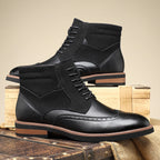 Nikolai | Mens Boots Leather Ankle Boots British Retro Casual Boots - 8