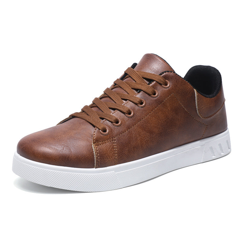 Bram | Mens Leather Trainers Breathable Lightweight Casual Shoes - 5