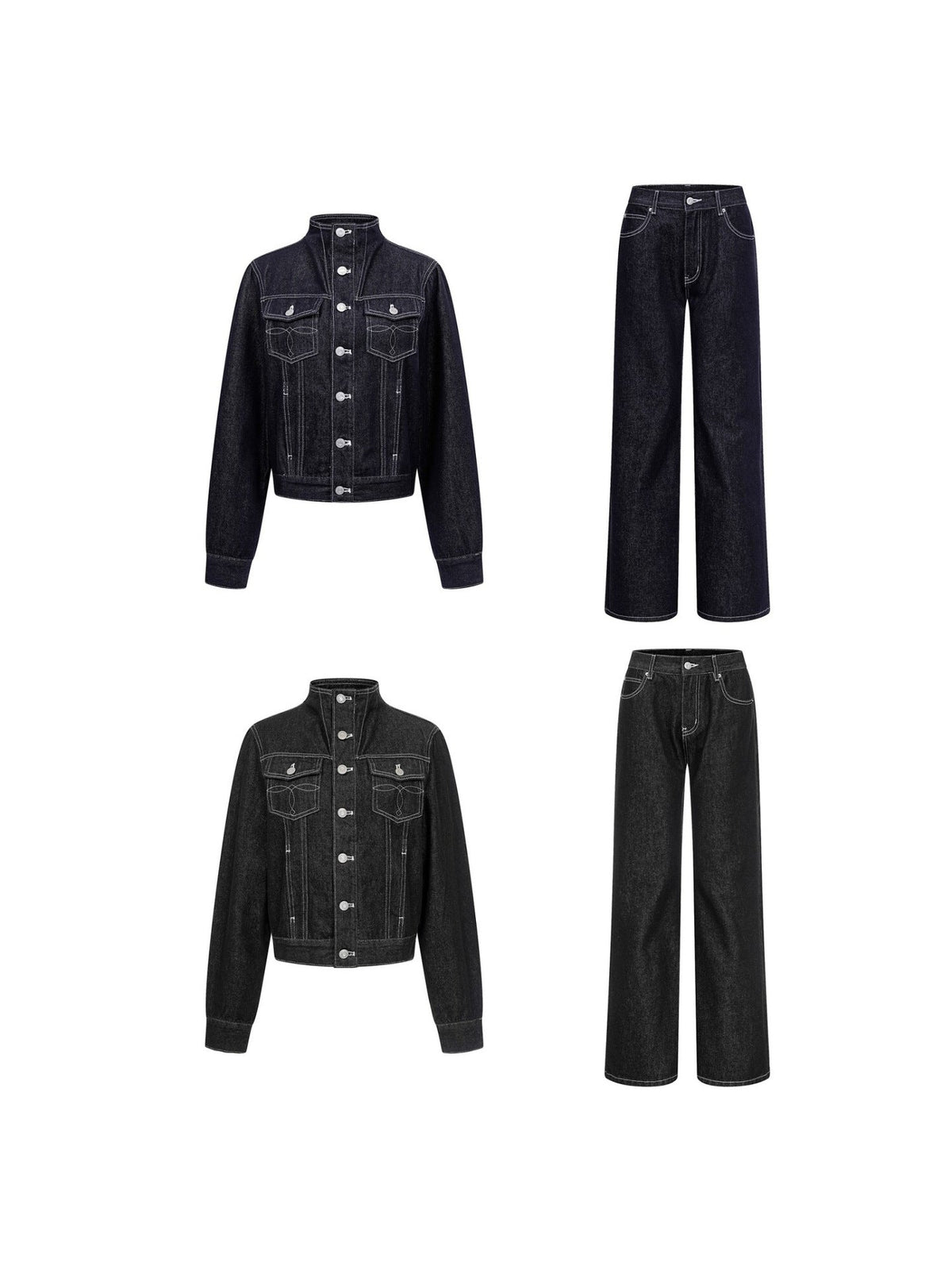 Florence | Womens Oversized Stand Collar Denim Jacket