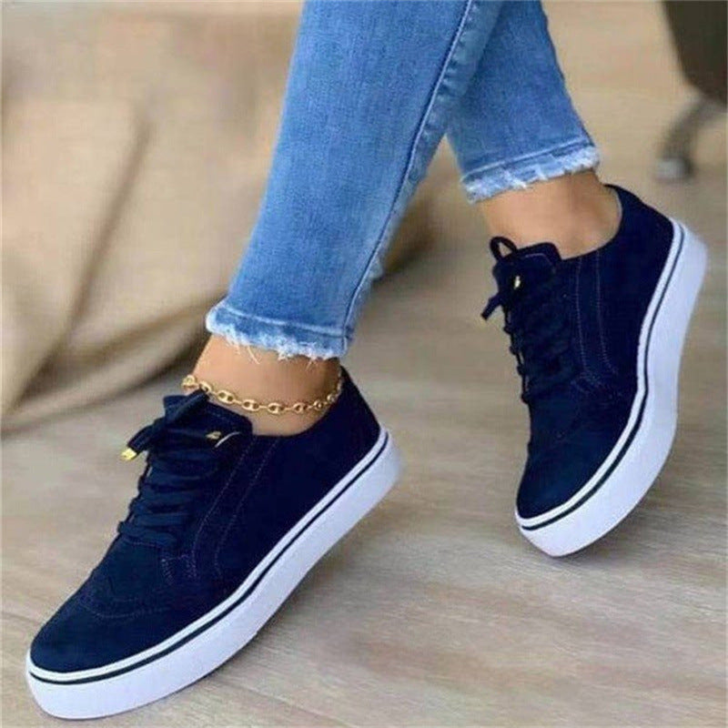 Lavinia | Womens Comfortable Lace Up Casual Flat Round Toe Shoes - 10