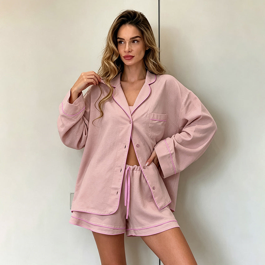 Isabella | Womens Cotton Cardigan Shorts Pyjama Set