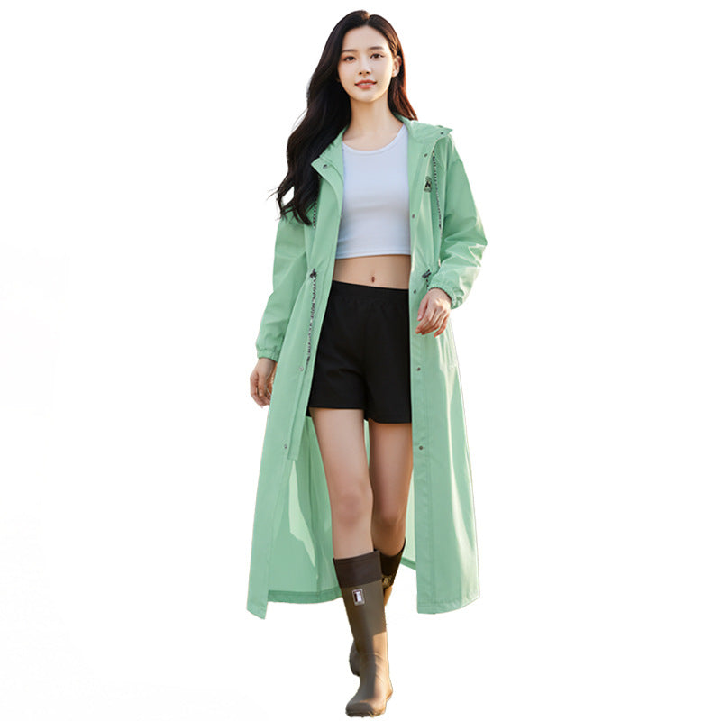 Solene | Womens Raincoat Waterproof Hooded Long Rain Poncho Jacket