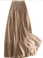 Briony | Womens Skirt A Line Pleated Mesh Midi Skirt