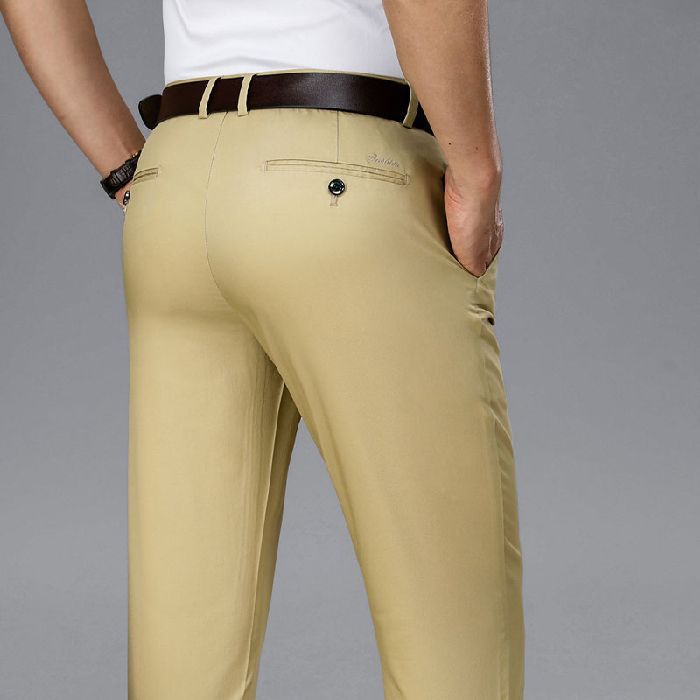 Reuben | Mens Work Straight Leg Business Casual Fleece Lined Trousers - 17