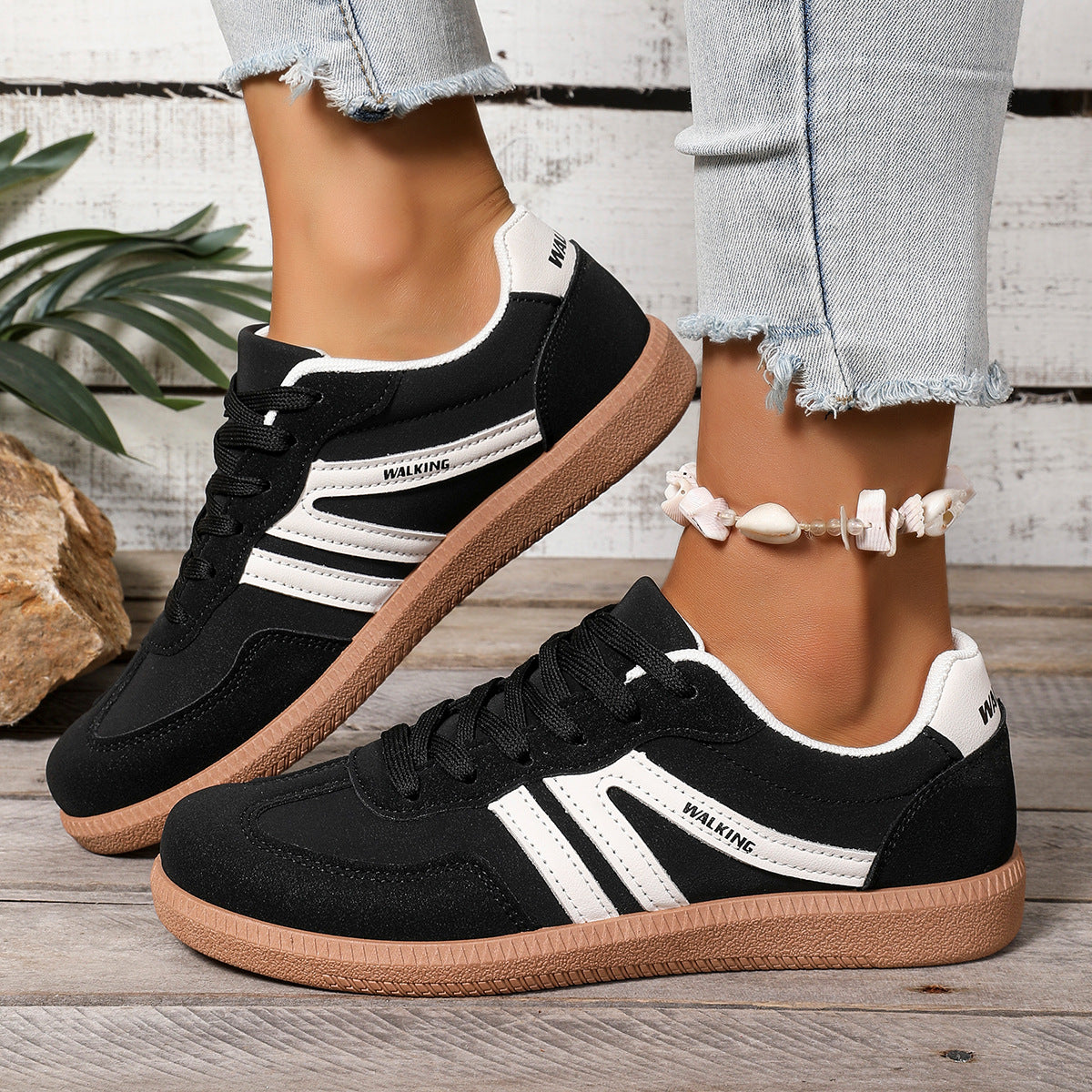Ozias | Womens Trainers Running Shoes Sports Retro Lace Up Shoes - 1
