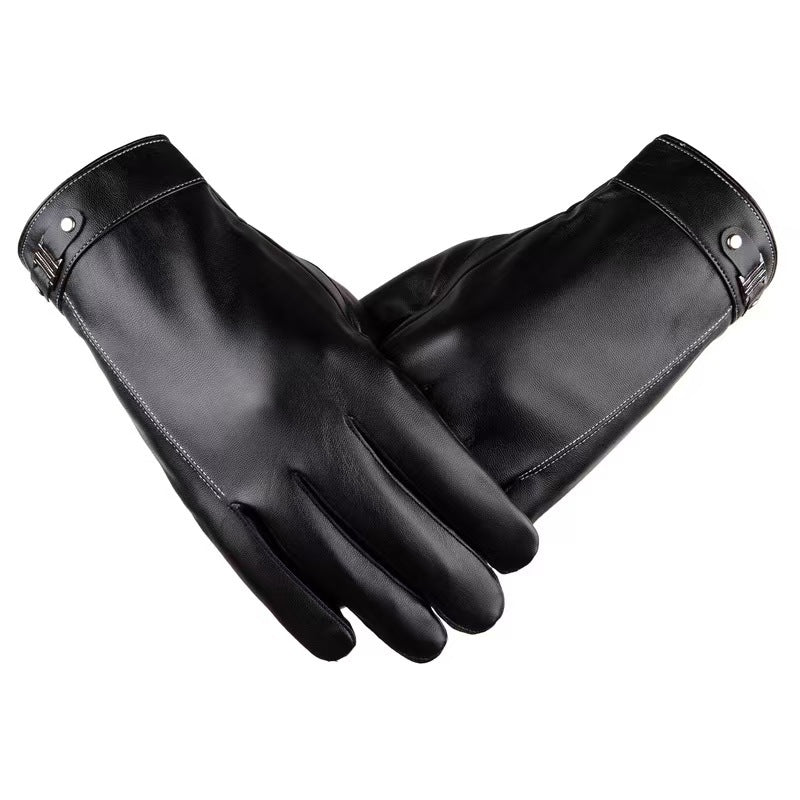 Valentine | Womens Leather Touch Screen Warm Cycling Gloves - 11
