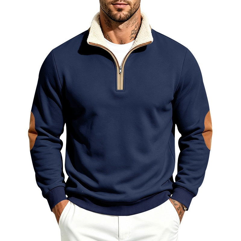Viggo | Mens Half Zip Fleece Sweatshirt Long Sleeve Top - 2