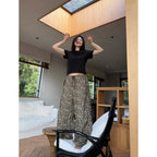 Esmee | Womens Wide Leg Jeans High Waisted Leopard Print Straight Leg Denim