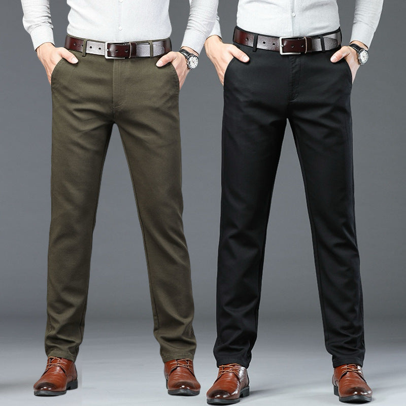 Reuben | Mens Work Straight Leg Business Casual Fleece Lined Trousers - 2