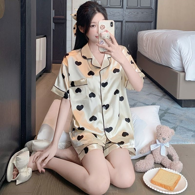 Odette | Womens Short Sleeve Satin Pyjama Set