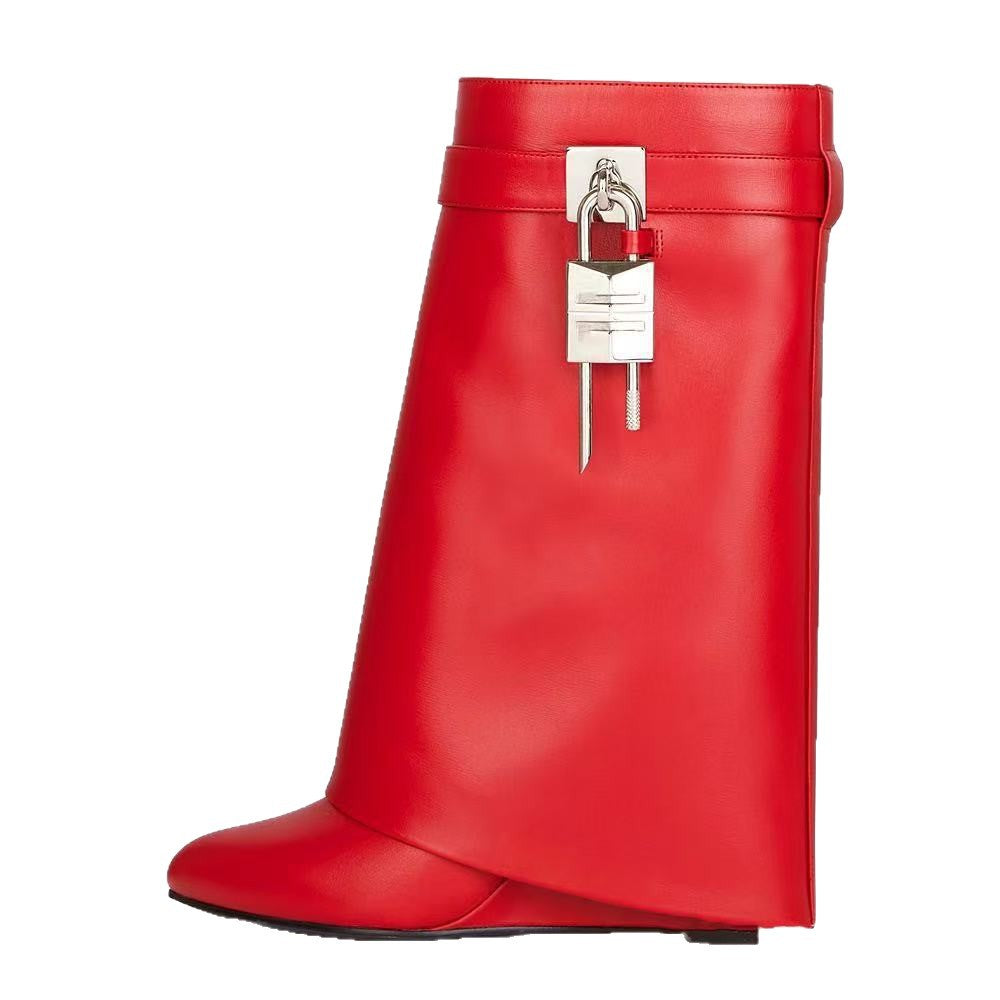 Odette | Womens Platform Boots Heeled Buckle Round Toe Ankle Boots
