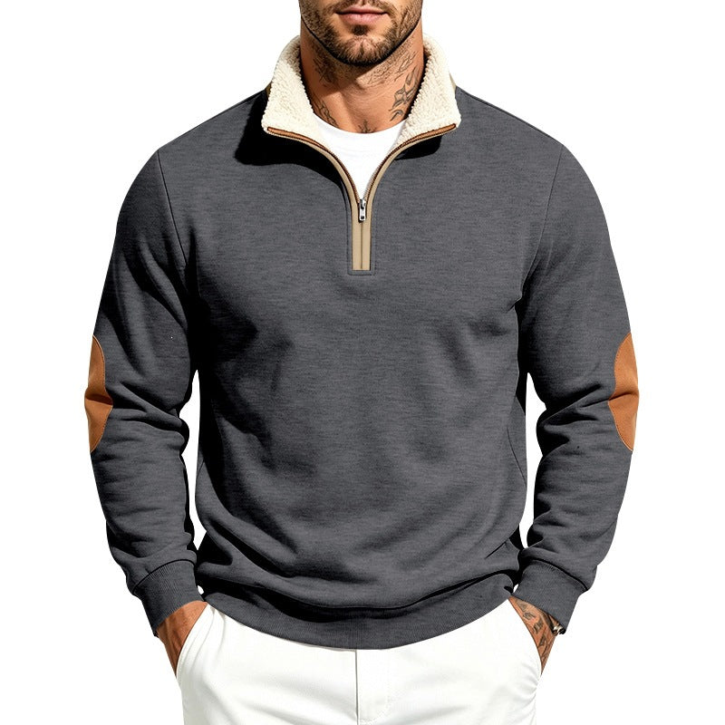 Viggo | Mens Half Zip Fleece Sweatshirt Long Sleeve Top - 5