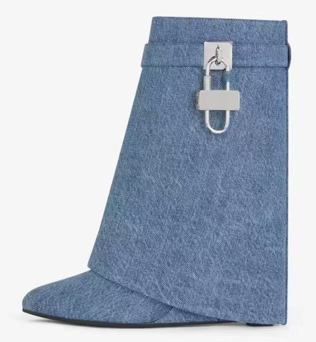 Odette | Womens Platform Boots Heeled Buckle Round Toe Ankle Boots
