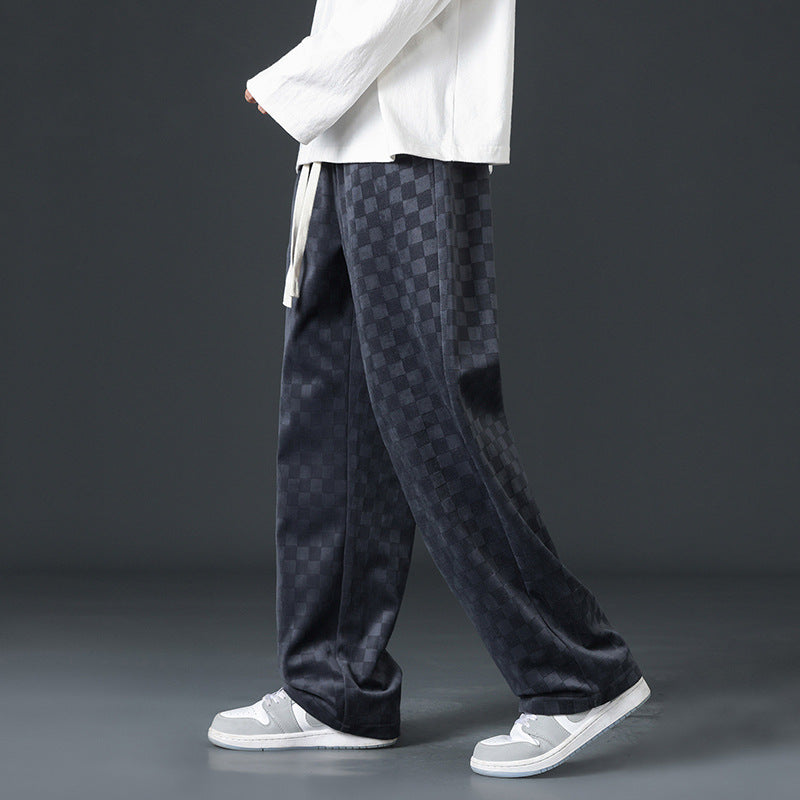 Tiberius | Mens Corduroy Wide Leg Straight Loose Casual Trousers - 7