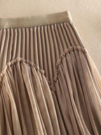 Briony | Womens Skirt A Line Pleated Mesh Midi Skirt