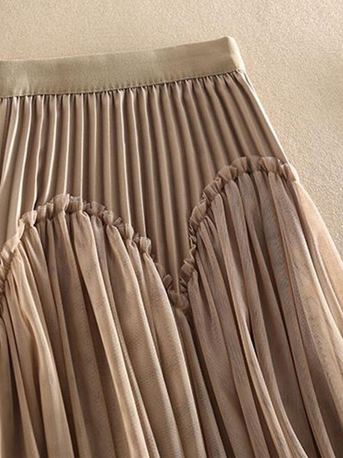 Briony | Womens Skirt A Line Pleated Mesh Midi Skirt