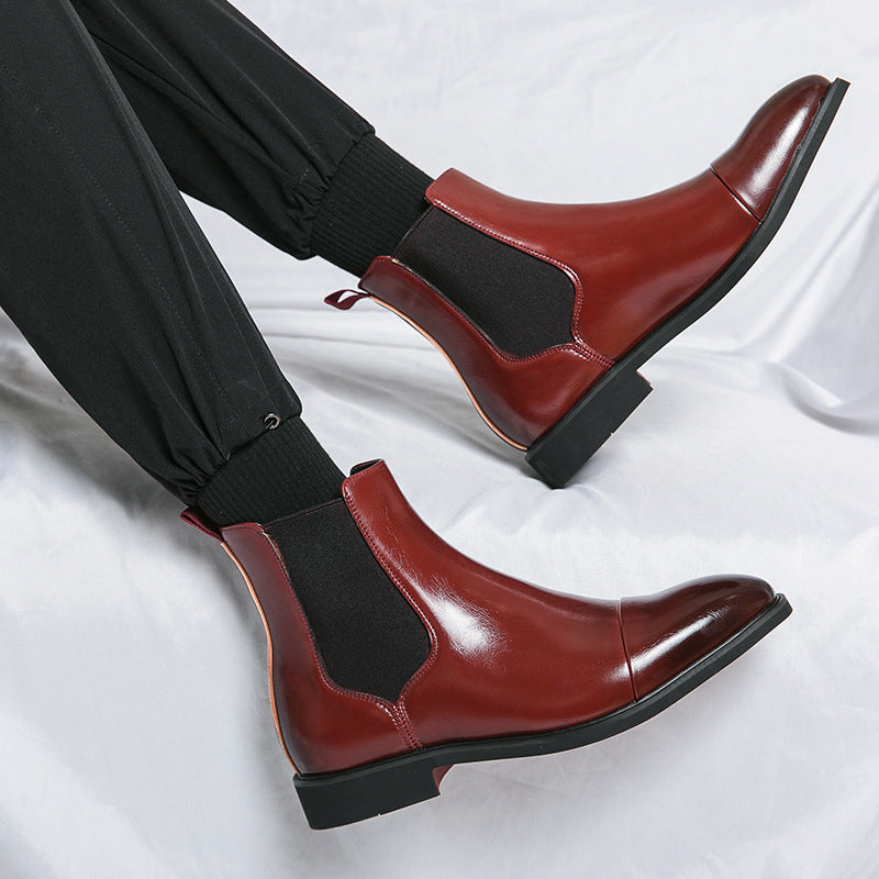 Hendrix | Mens Chelsea Leather Pointed Toe British Casual Ankle Boots - 4