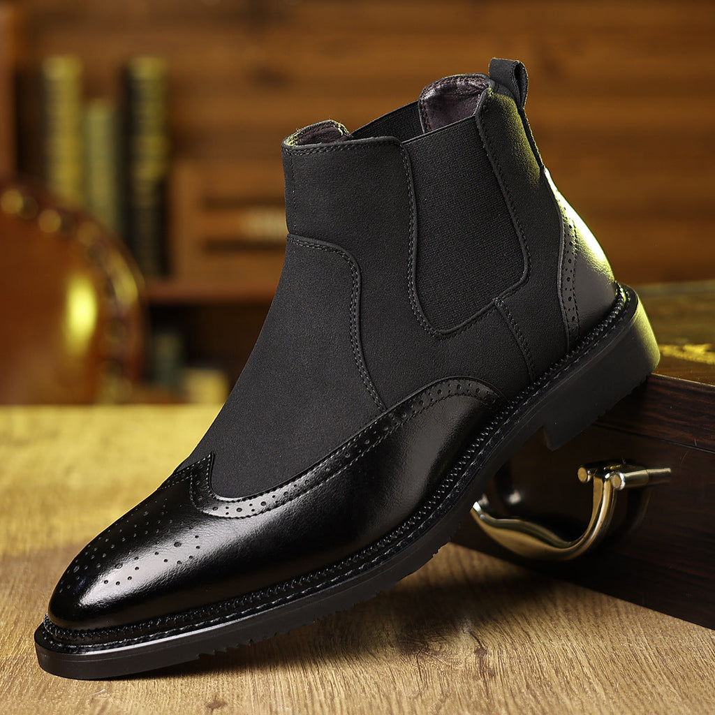 Finnian | Mens Chelsea Leather Retro British Ankle Boots - 3