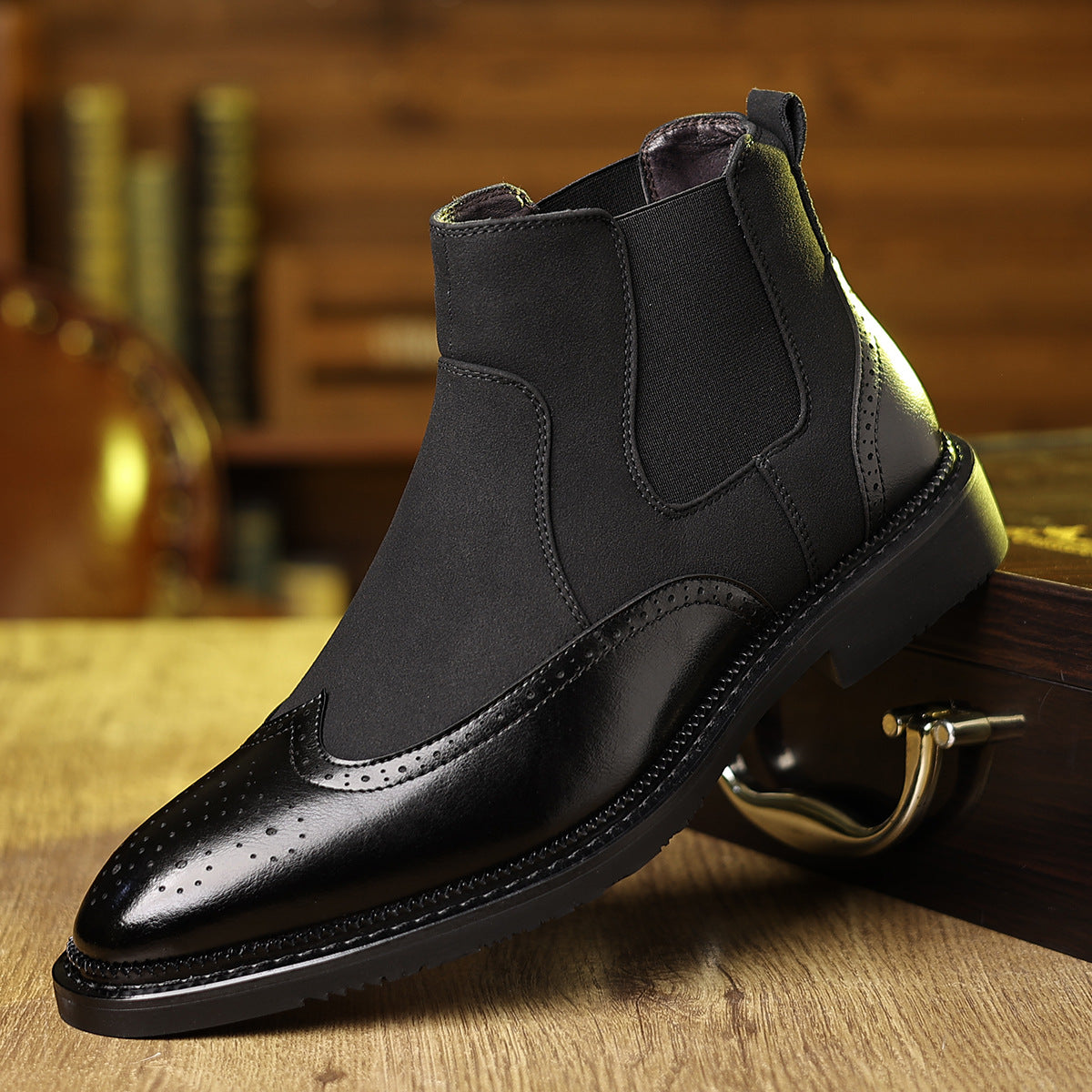 Finnian | Mens Chelsea Leather Retro British Ankle Boots - 3