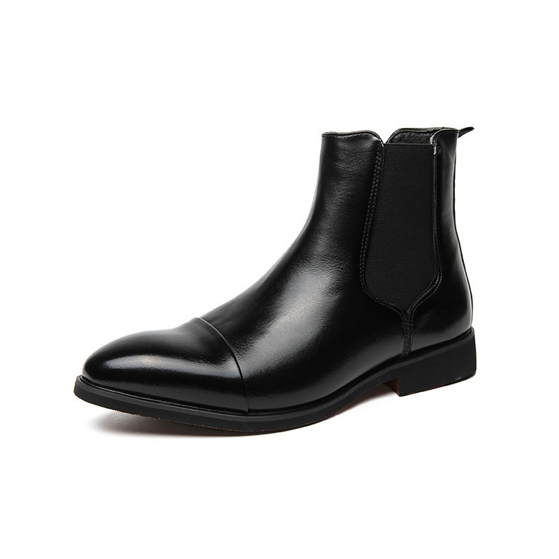 Hendrix | Mens Chelsea Leather Pointed Toe British Casual Ankle Boots - 6