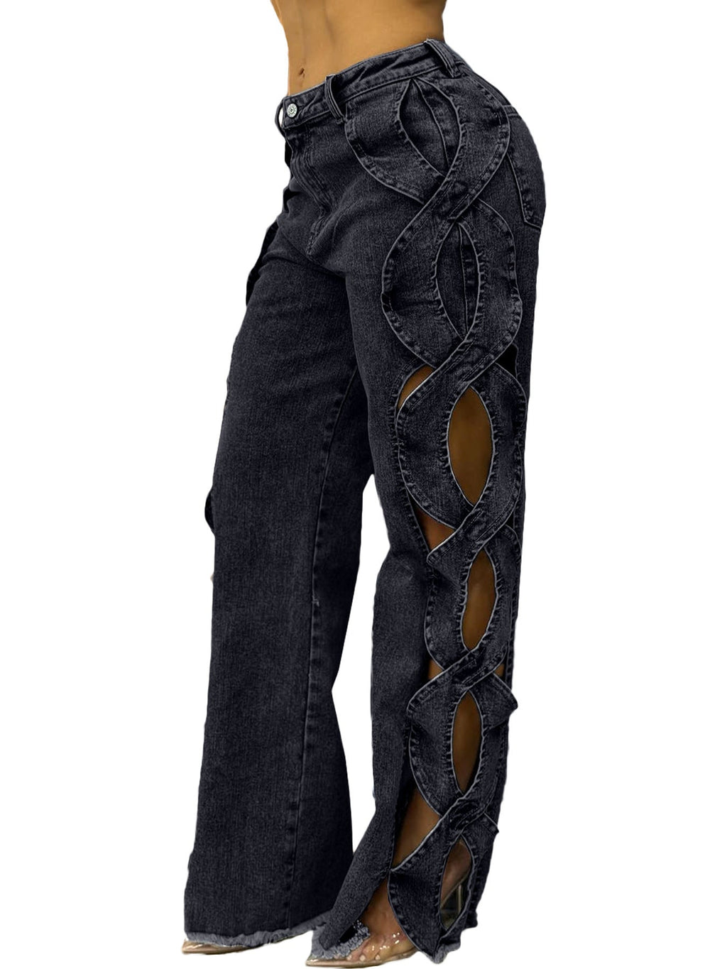 Talia | Womens Jeans Patchwork High Waisted Denim