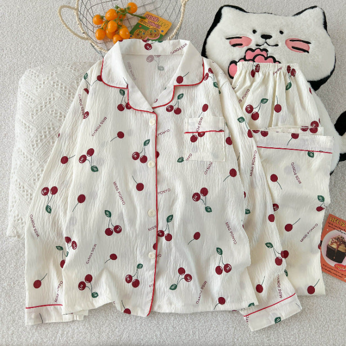 Rosalind | Womens Long Sleeve Button Up Cotton Pyjama Set Loungewear