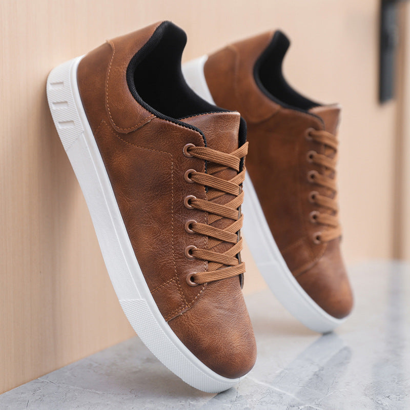 Bram | Mens Leather Trainers Breathable Lightweight Casual Shoes - 3