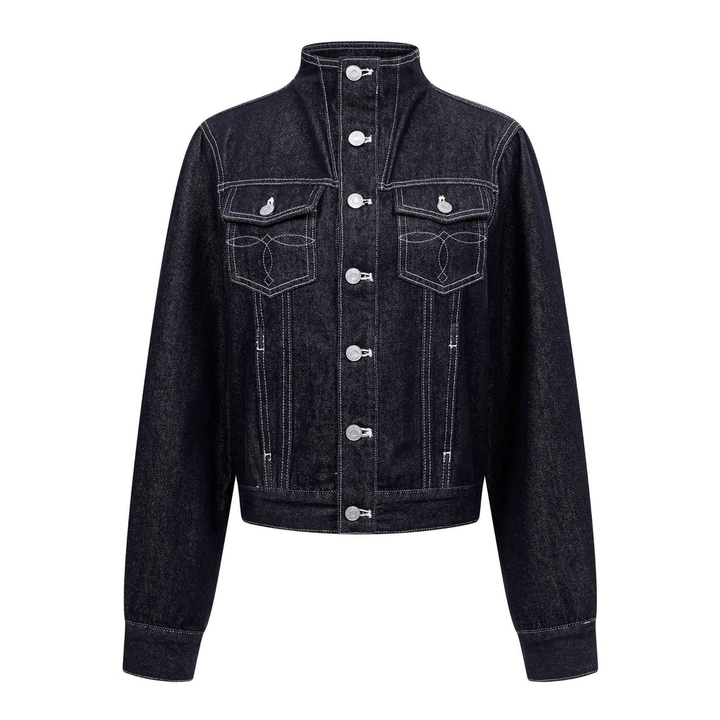 Florence | Womens Oversized Stand Collar Denim Jacket