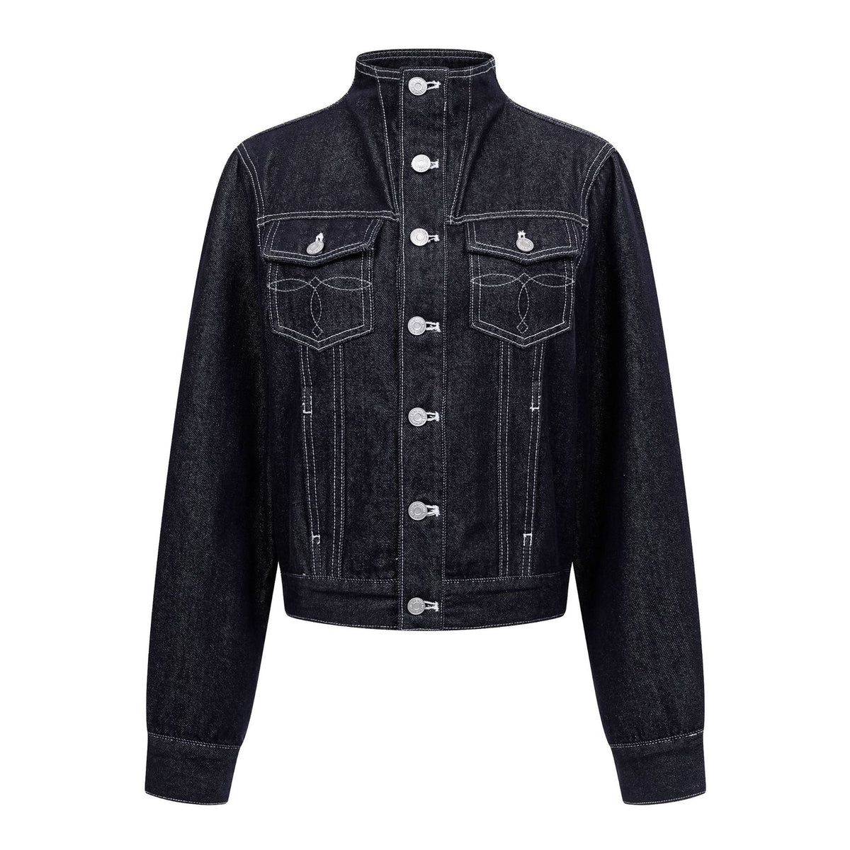 Florence | Womens Oversized Stand Collar Denim Jacket