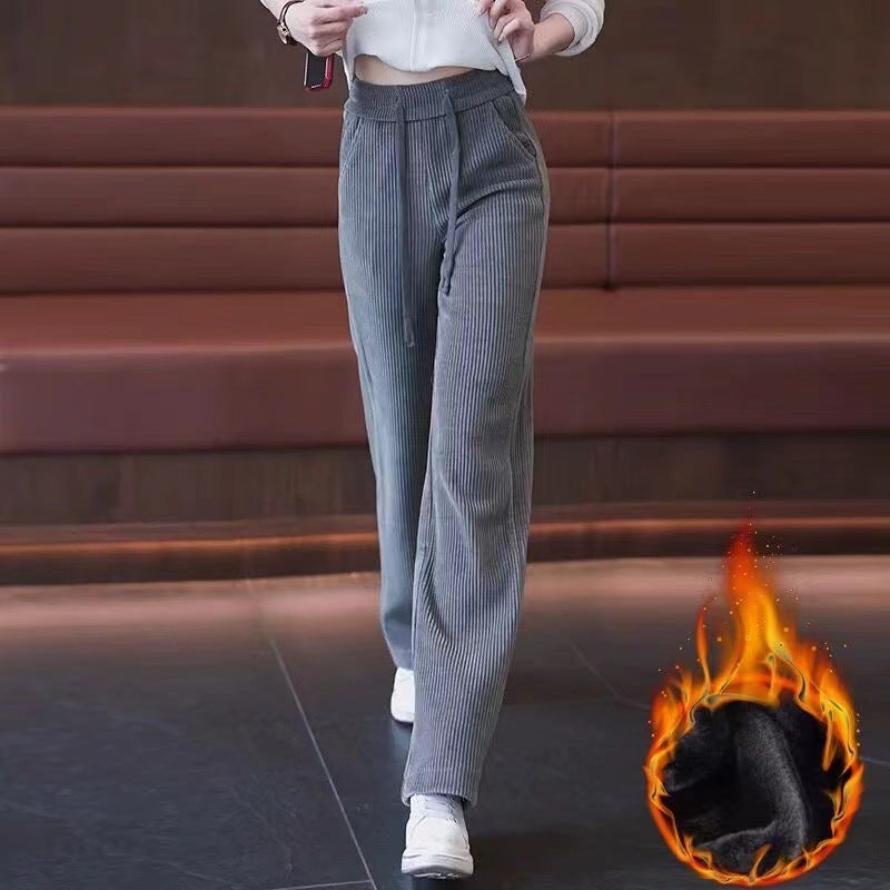 Winifred | Womens Trousers Corduroy Wide Leg High Waisted Casual Pants