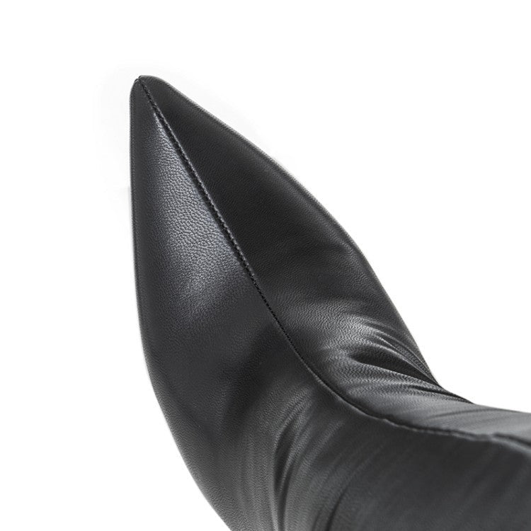 Camilla | Womens Knee High Heeled Pointed Toe Leather Long Boots - 5