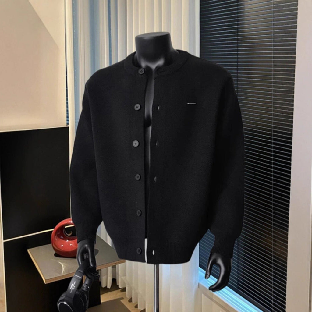 Ulric | Mens Bomber Casual Loose Solid Baseball Collar Jacket - 7