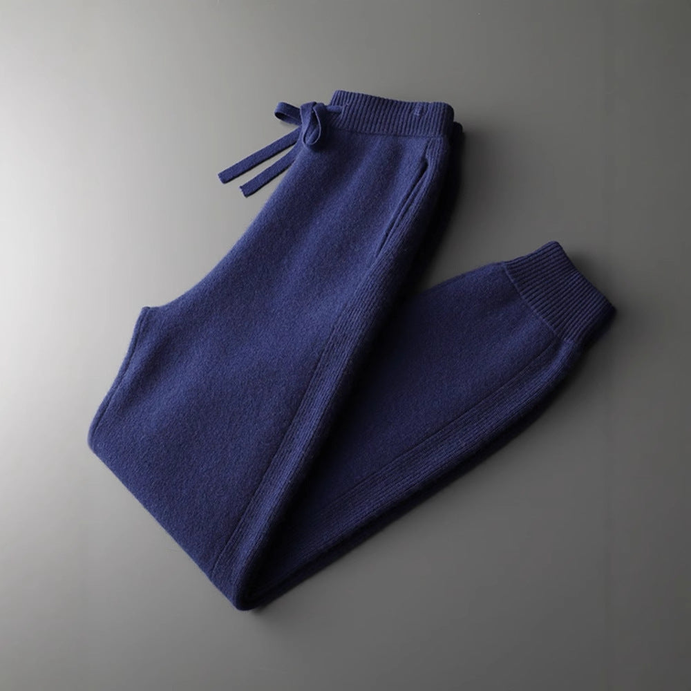 Della | Mens Knitted Tracksuit Two Piece Set Hooded Cardigan Joggers Wool