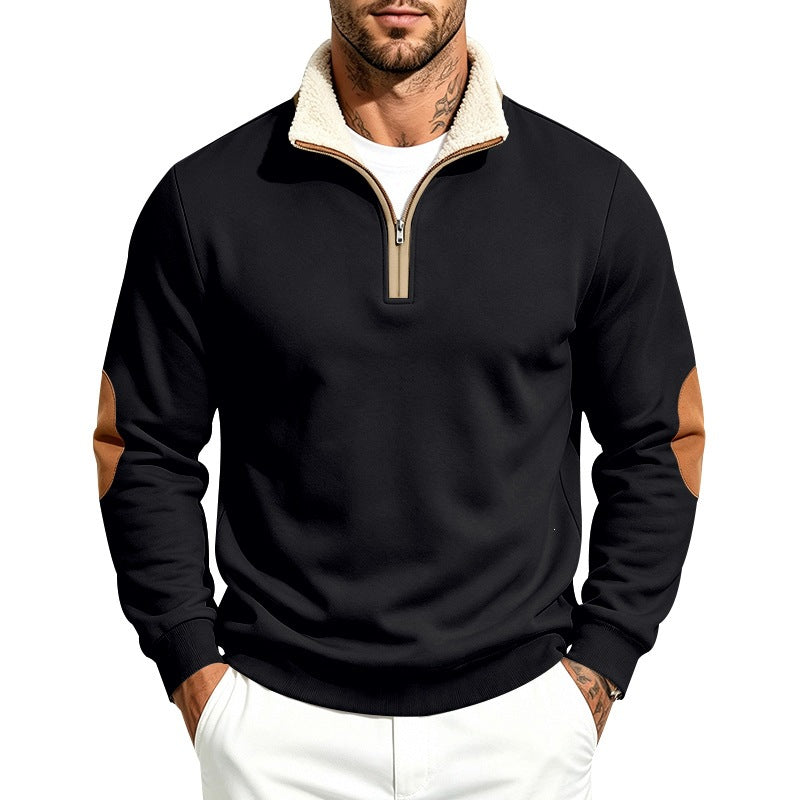 Viggo | Mens Half Zip Fleece Sweatshirt Long Sleeve Top - 3