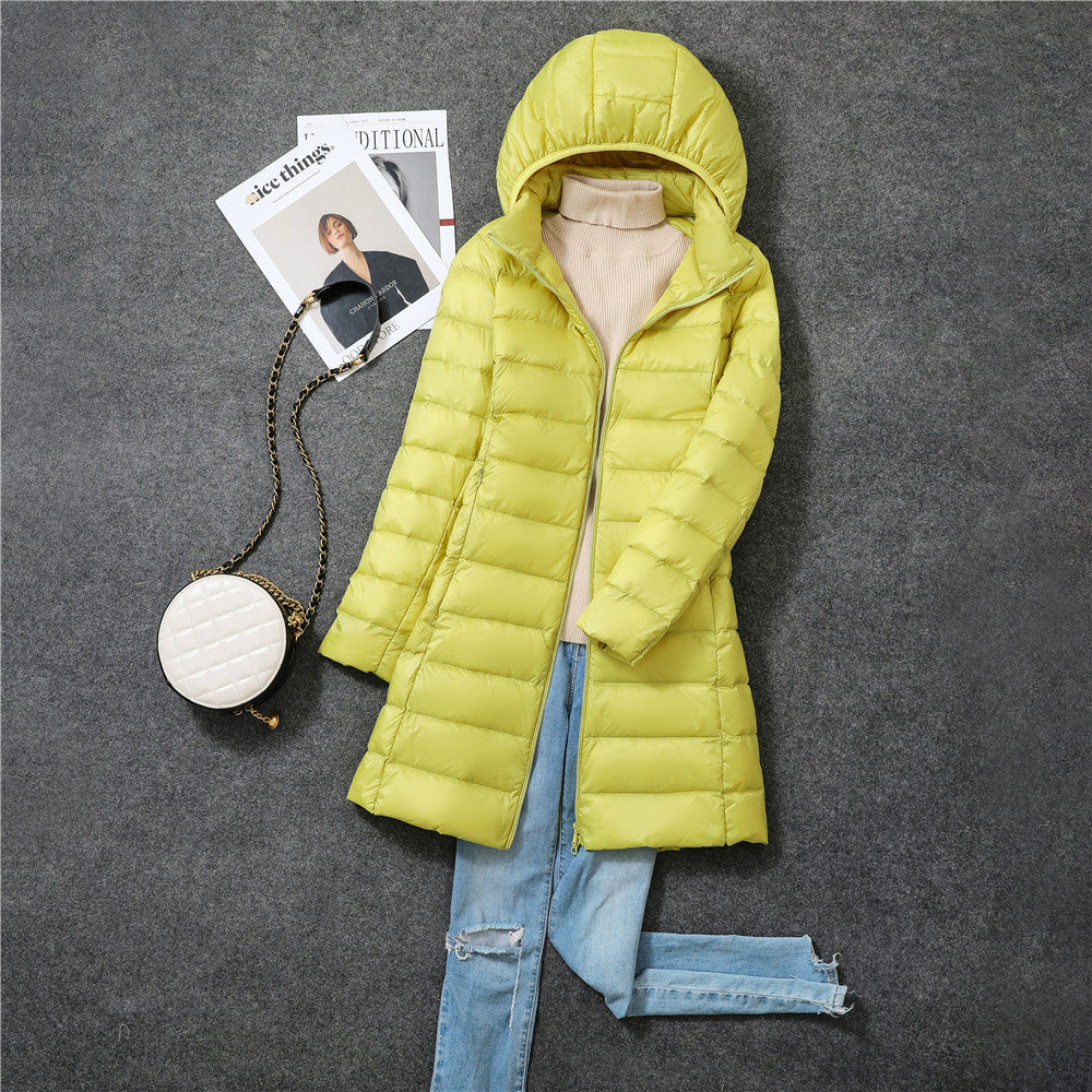 Pascal | Womens Puffer Jacket Hooded Longline Lightweight Long Puffer Coat - 10