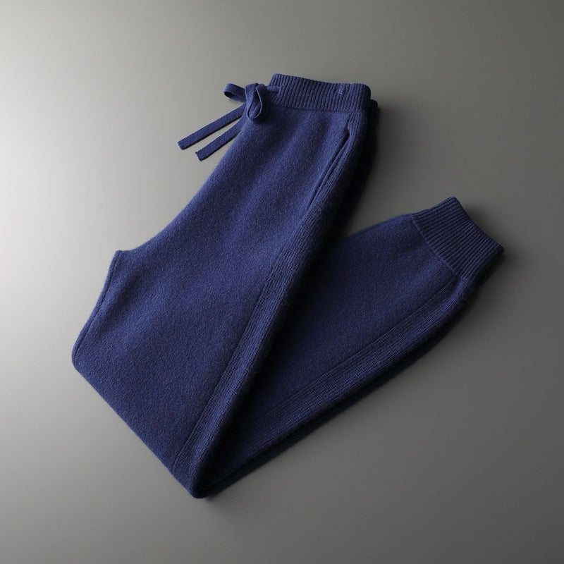 Della | Mens Knitted Tracksuit Two Piece Set Hooded Cardigan Joggers Wool