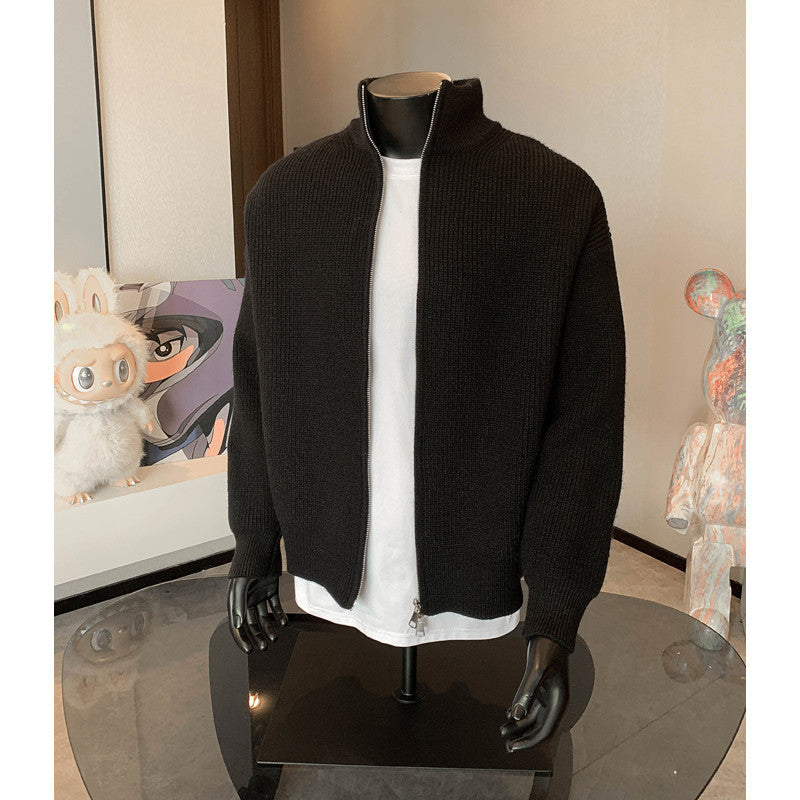 Tobias | Mens Cardigan Zip Knitted Stand Collar Casual Jacket - 8