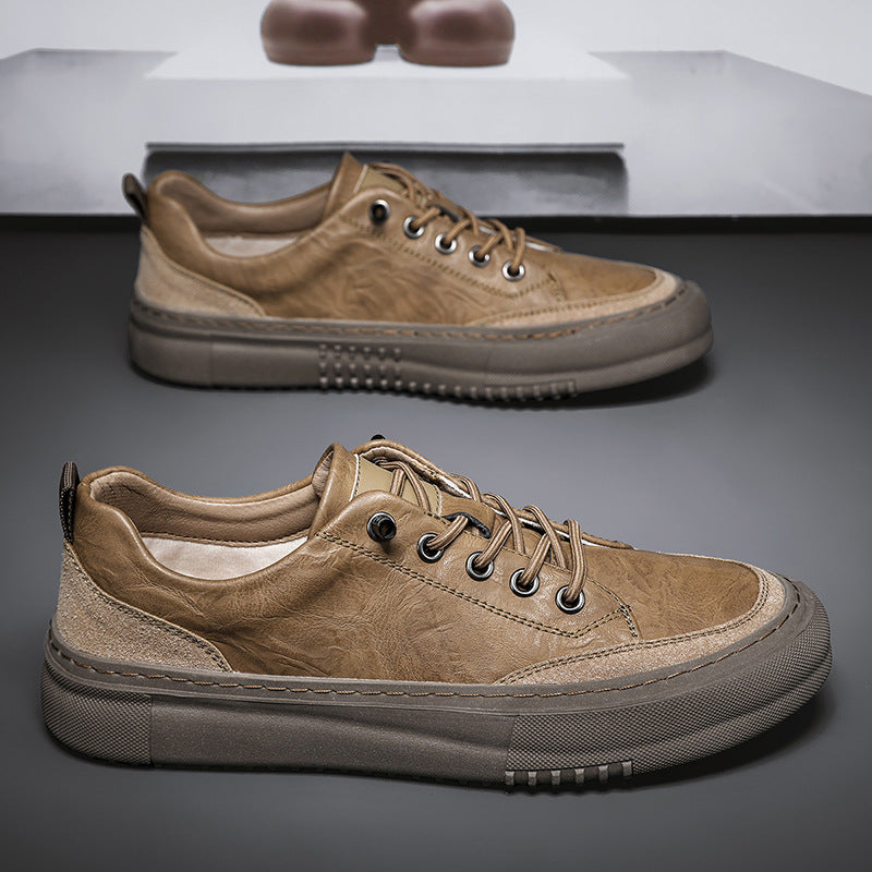 Ferris | Mens Leather Vintage Casual British Round Toe Shoes - 7