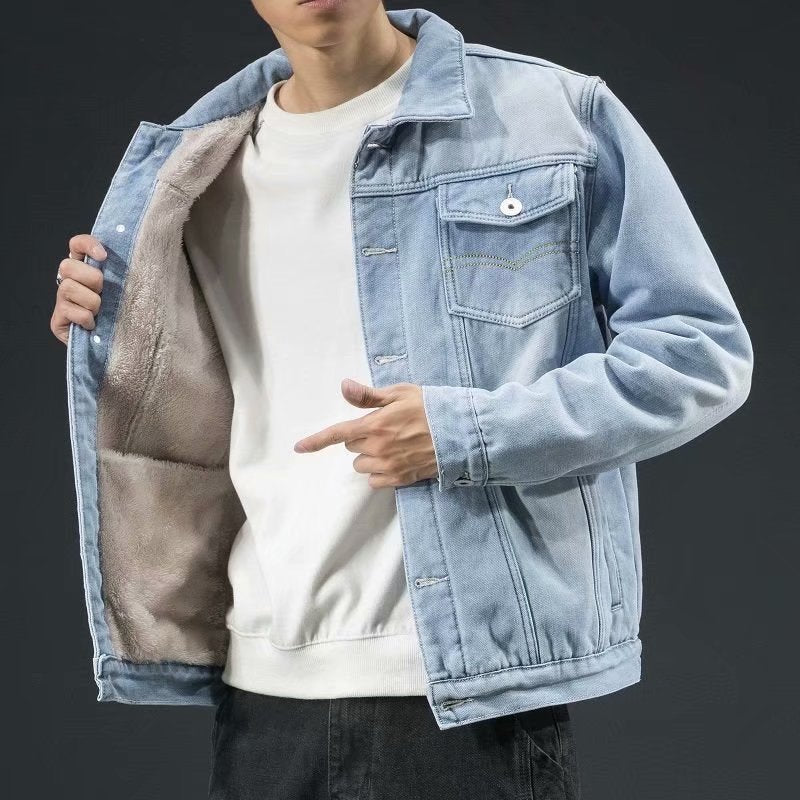 Nathaniel | Mens Fleece Lined Denim Jacket