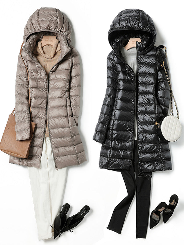 Wendell | Womens Puffer Coat Longline Hooded Down Warm Winter Coat