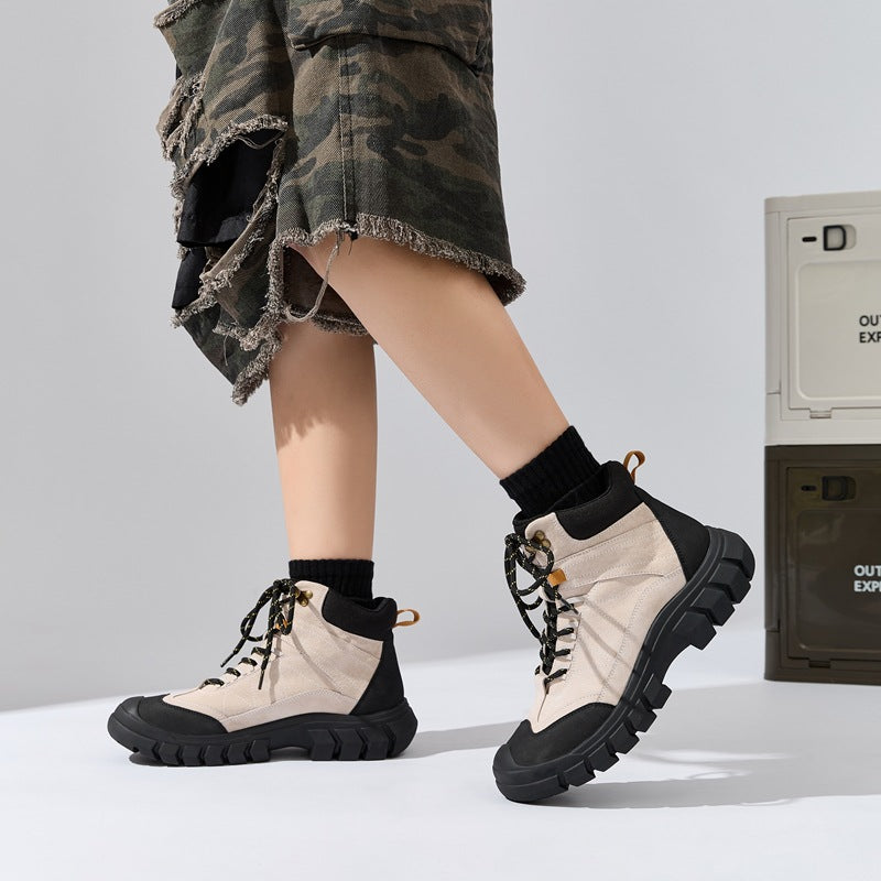 Sawyer | Womens Chunky Platform Lace Up Ankle Combat Boots