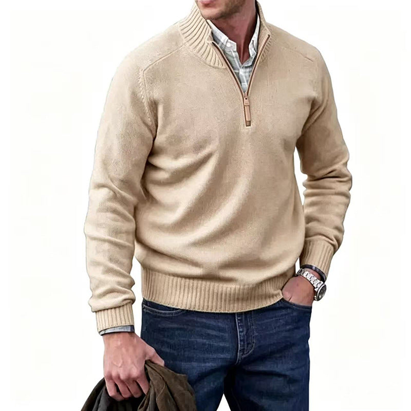 Reuben | Mens Jumper Knitted Stand Collar Warm Winter Sweater