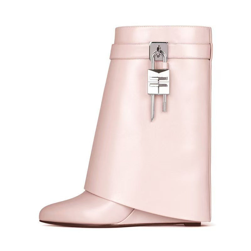 Odette | Womens Platform Boots Heeled Buckle Round Toe Ankle Boots
