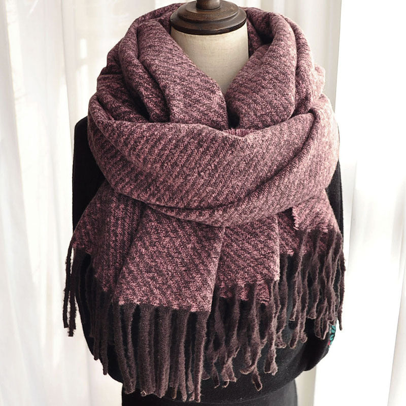 Quill | Womens Autumn Winter Warm Soft Gradient Long Shawl Scarf - 12