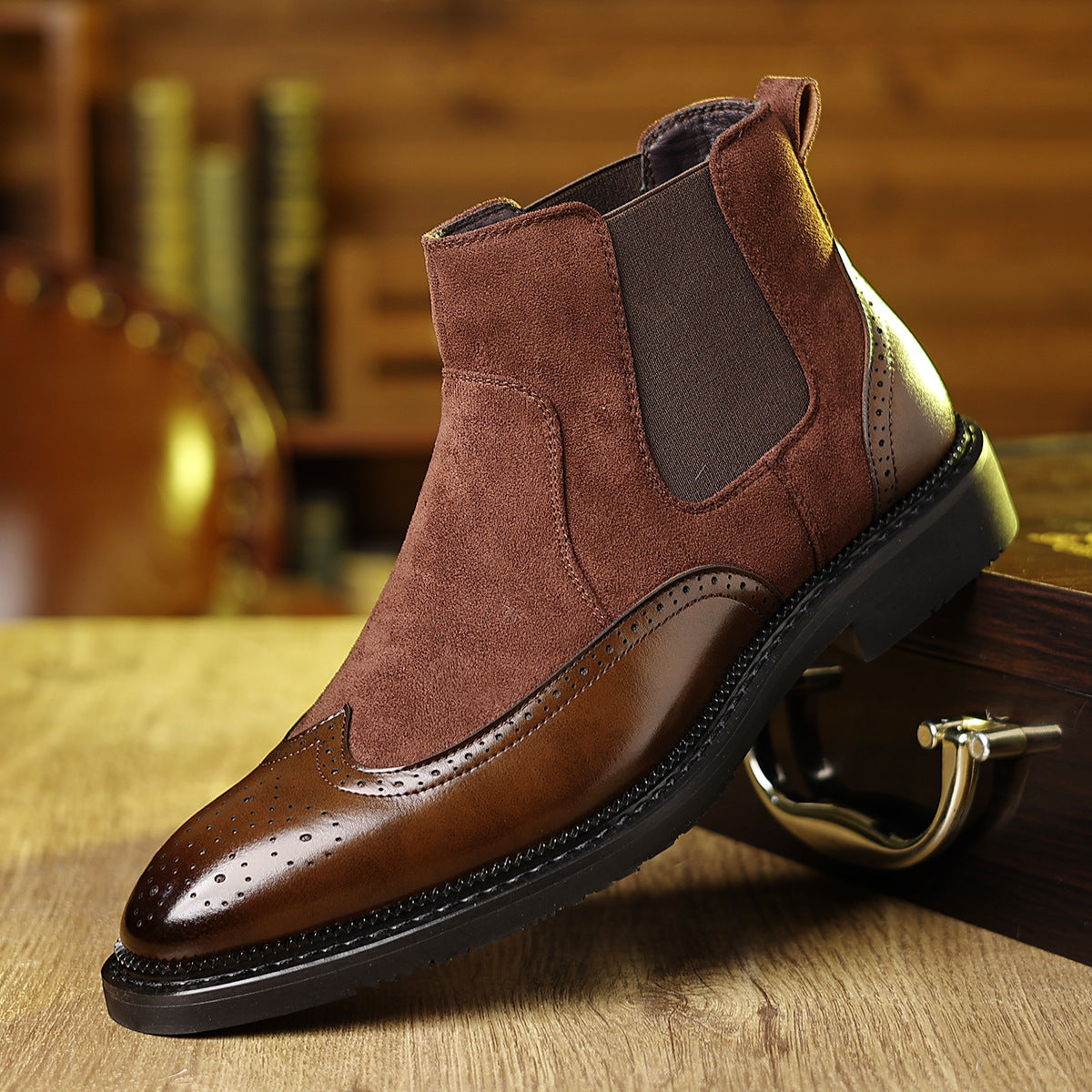 Finnian | Mens Chelsea Leather Retro British Ankle Boots - 1