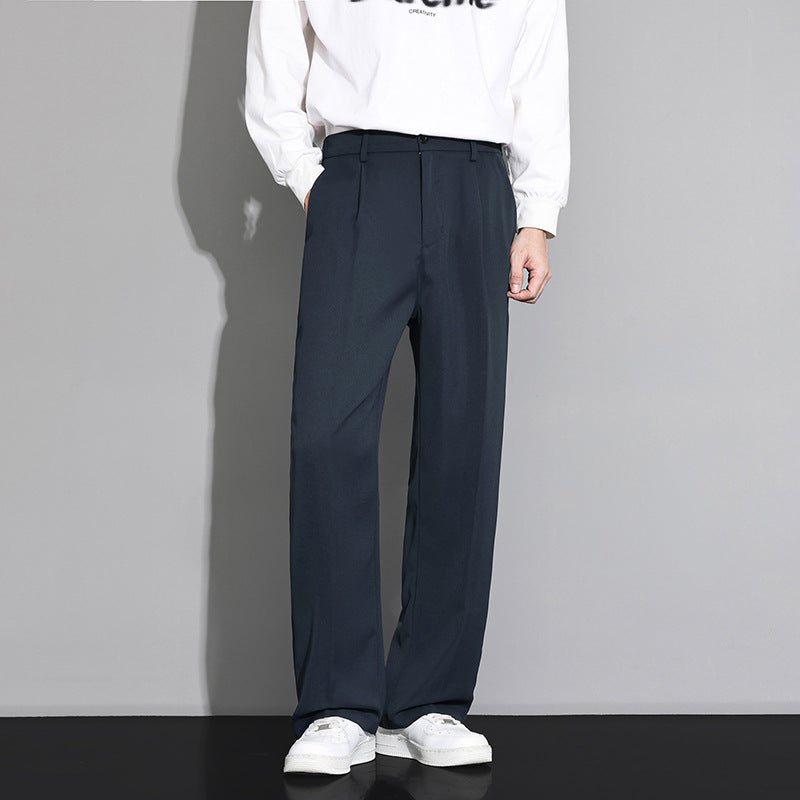 Nathaniel | Mens Wide Leg Straight Loose Casual Summer Trousers - 11